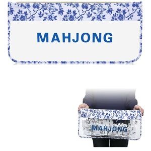 Blue Floral Mahjong Tile Storage Bag